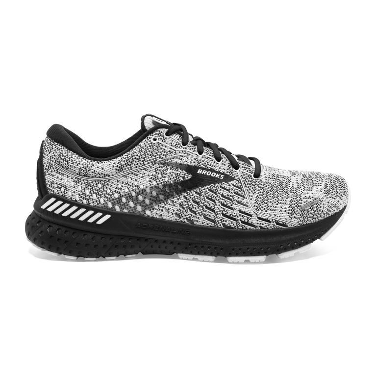 Brooks Men's Adrenaline GTS 21 Road Running Shoes - White/Grey/Black (VZFX83564)